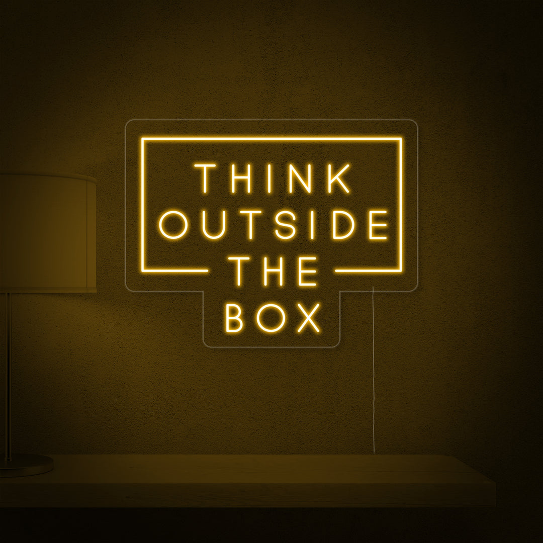 "Think Outside The Box" Letreros Neon