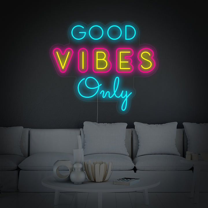 "Unique Good Vibes Only" Letreros Neon