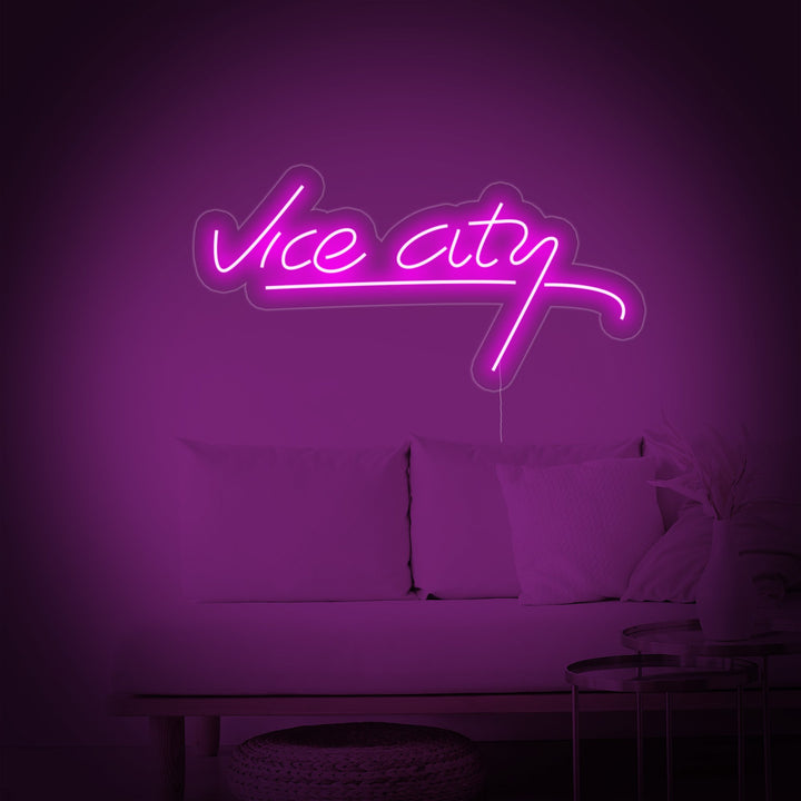 "Vice City, Decoración De Salas De Juego" Letreros Neon