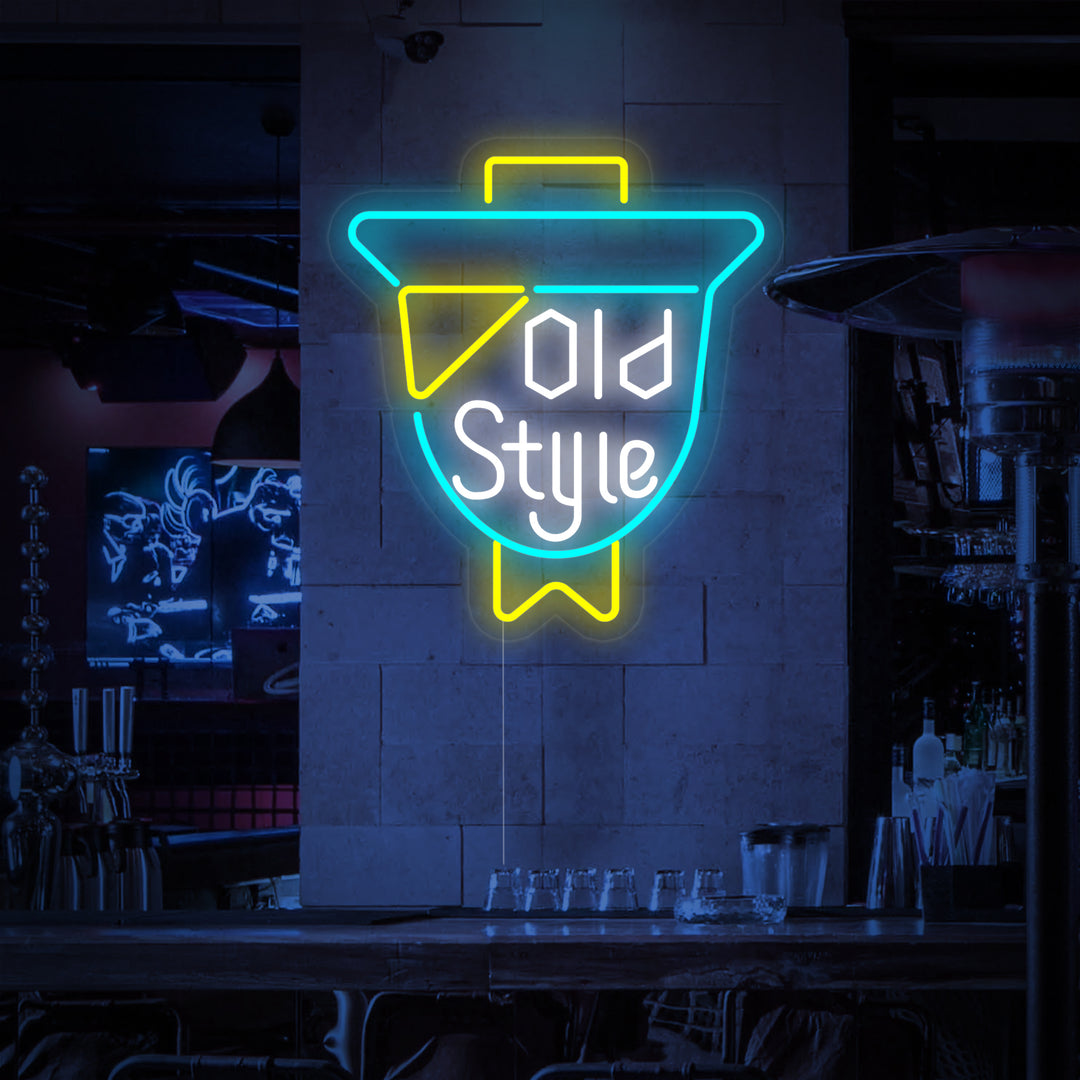 "Bar De Cerveza Old Style Vintage" Letreros Neon
