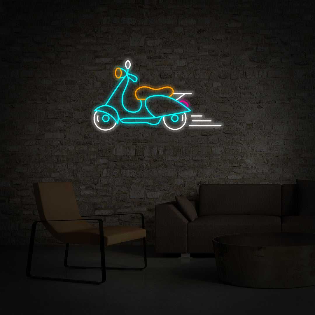 "Motocicleta Vespa Clásica" Letreros Neon