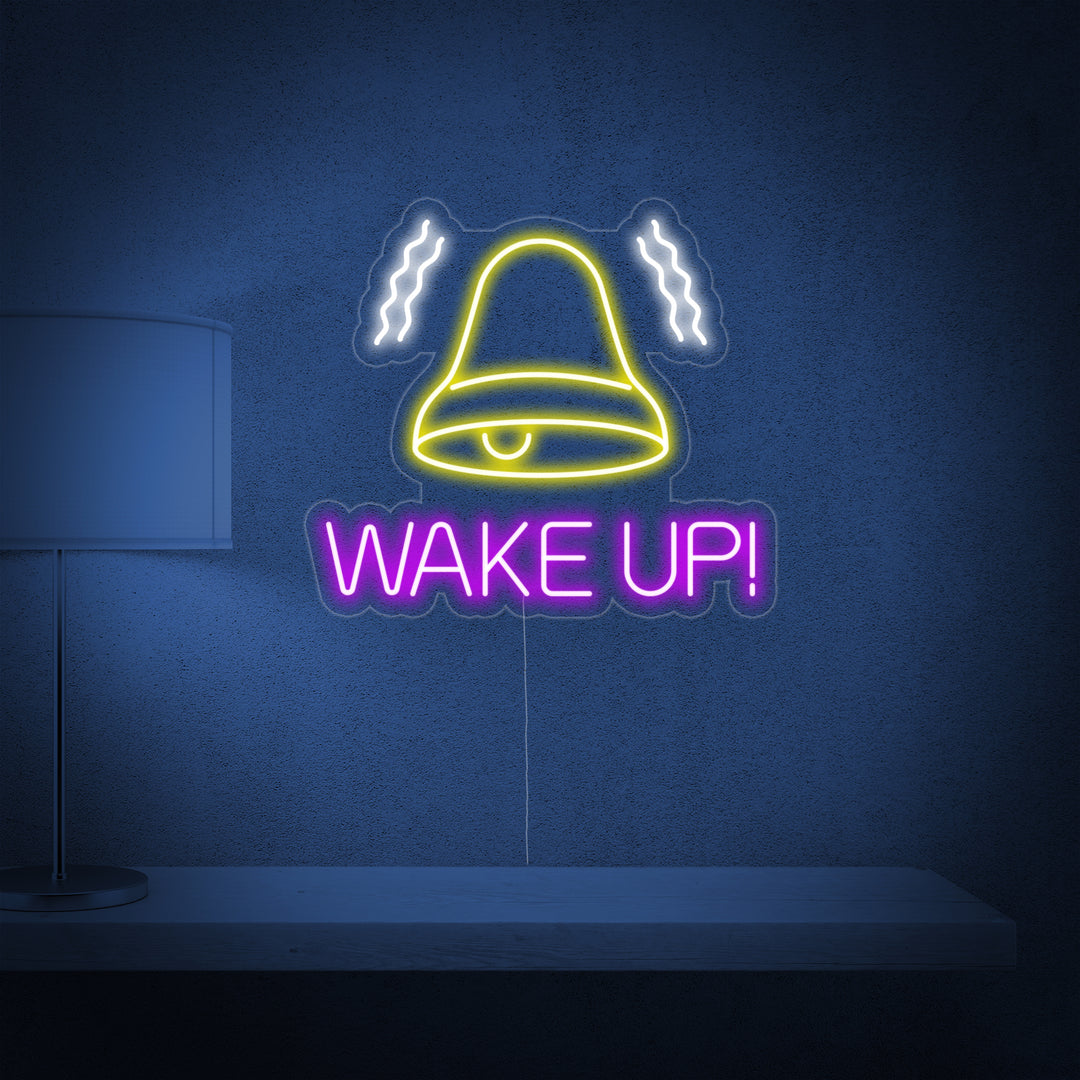 "wake up, tono de despertador" Letreros Neon