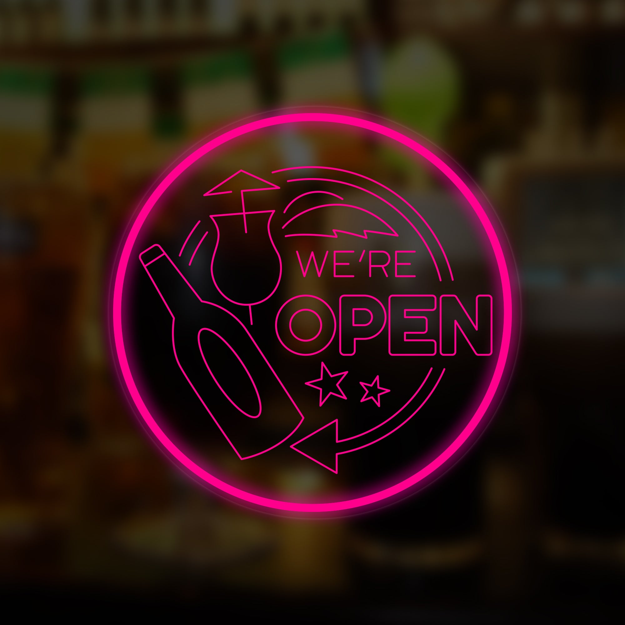 "We are Open Pub" Mini letrero de neón, Letrero de neón de barra