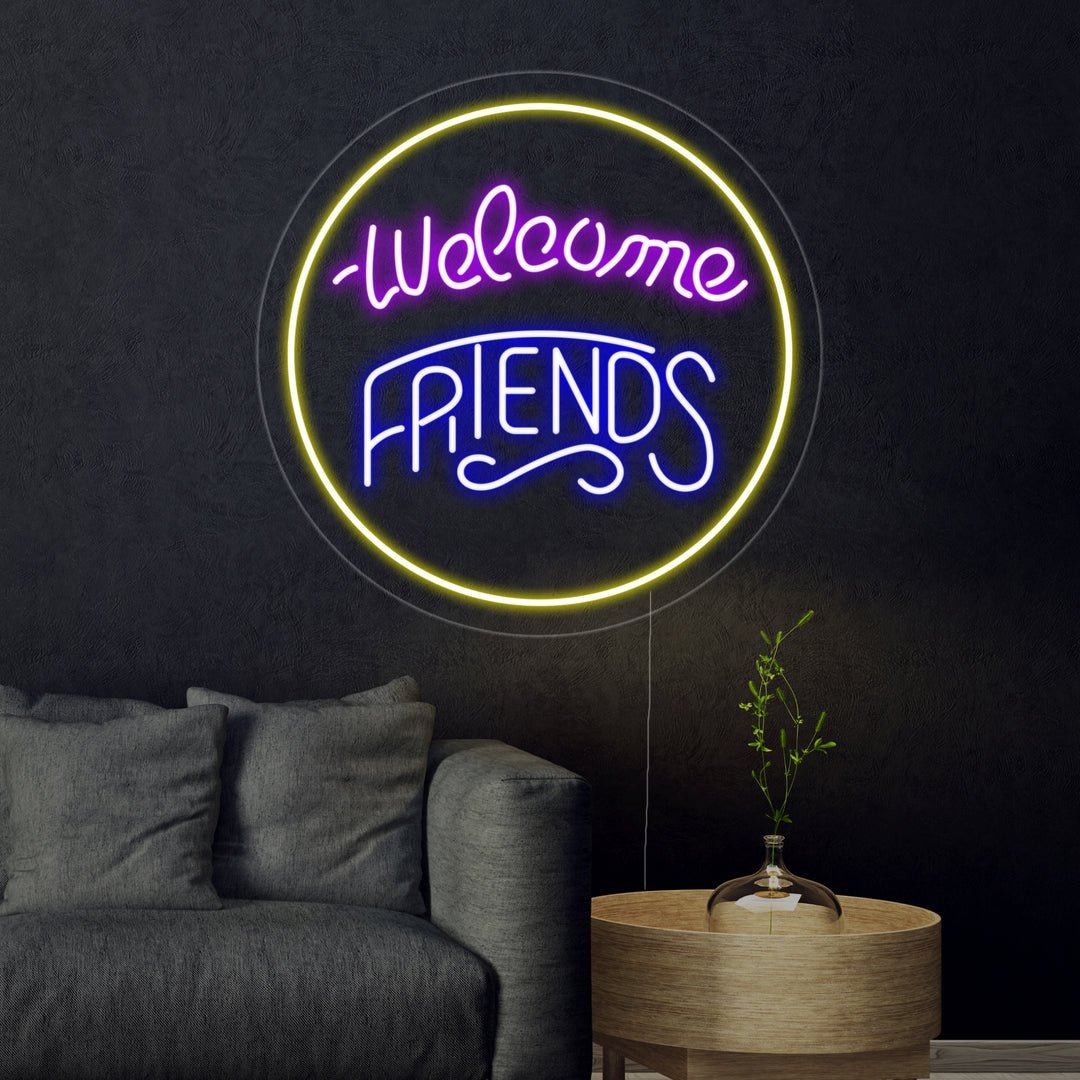 "Welcome Friends" Letreros Neon