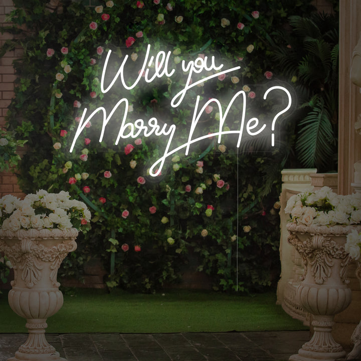 "Will You Marry Me" Letreros Neon