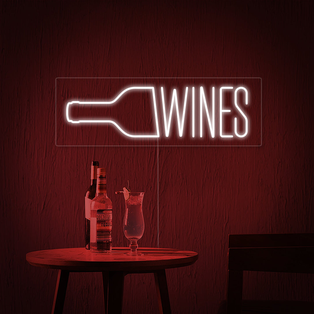 "Wine, Botella de vino, Bar" Letreros Neon