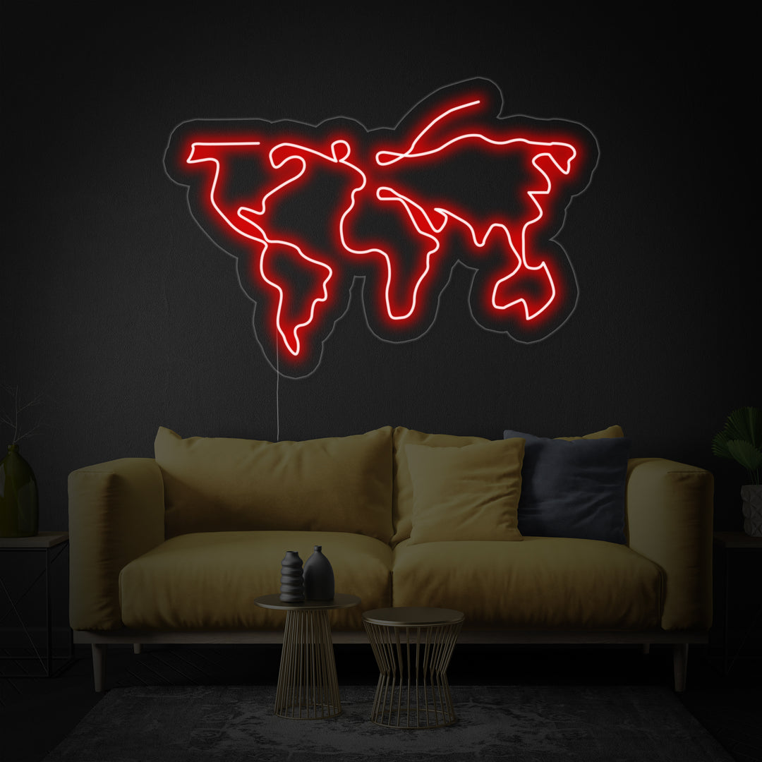 "Mapa Del Mundo" Letreros Neon
