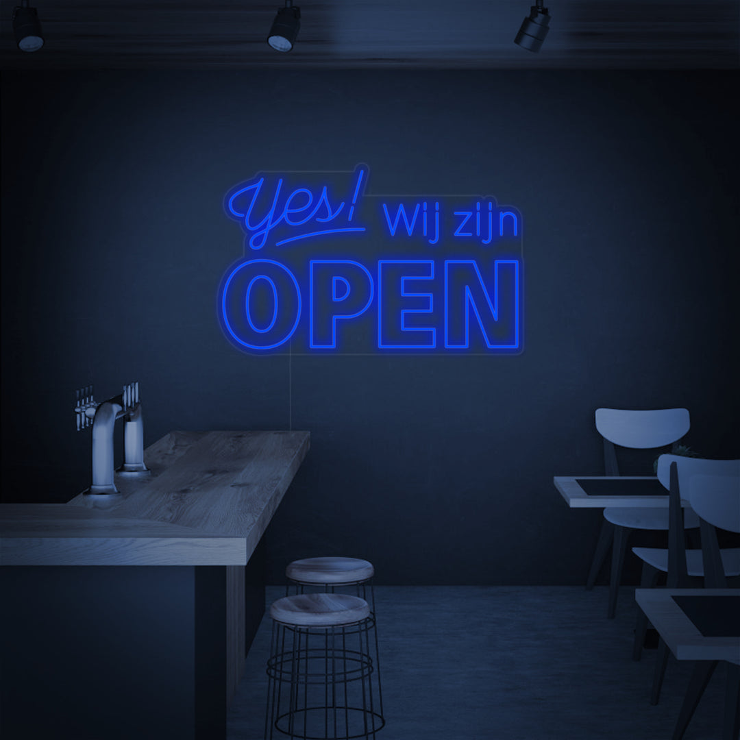 "Yes Wij Zijn Open" Letreros Neon