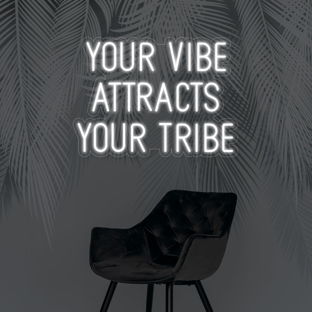"Your Vibe Attracts Your Tribe, Boda" Letreros Neon