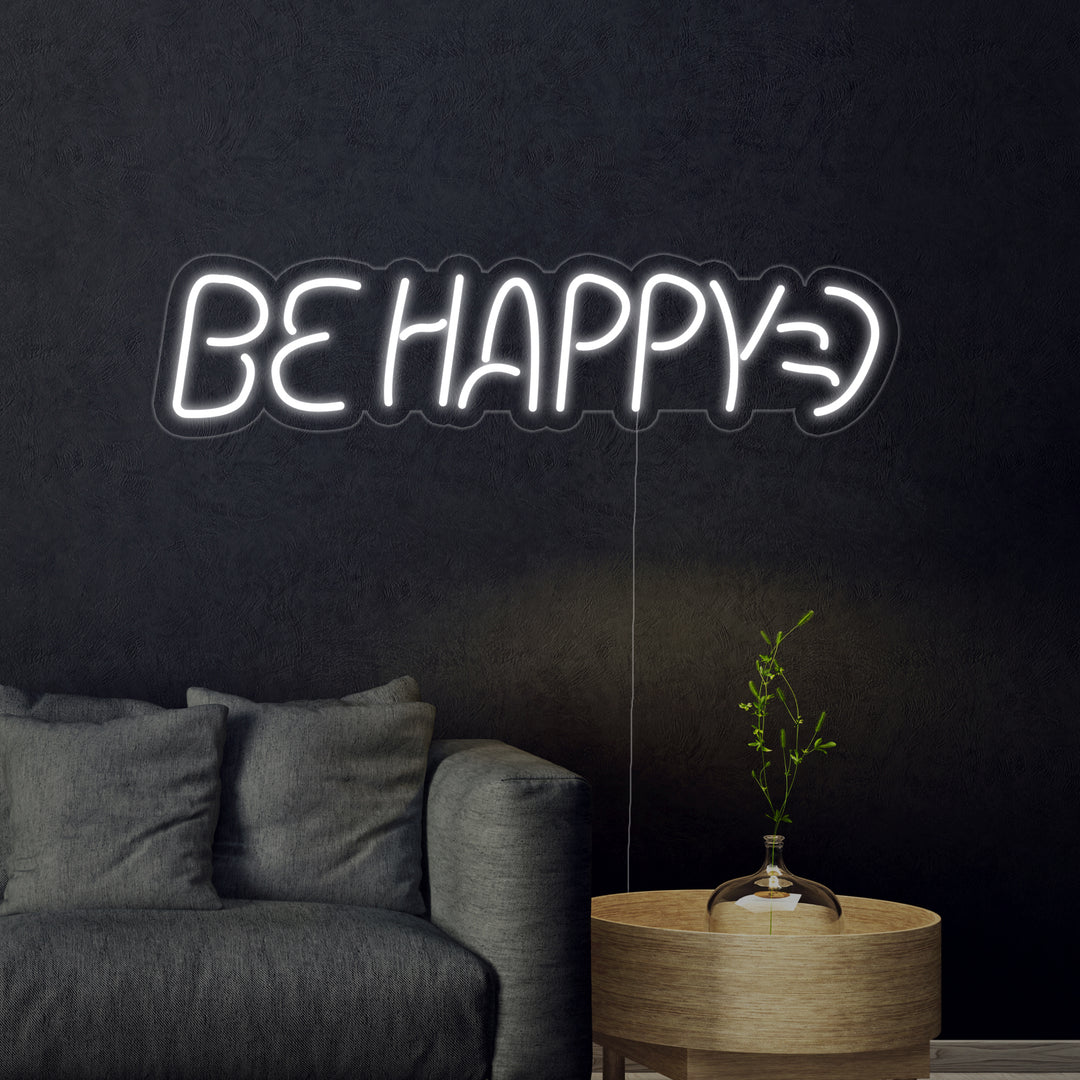"Be Happy" Letreros Neon